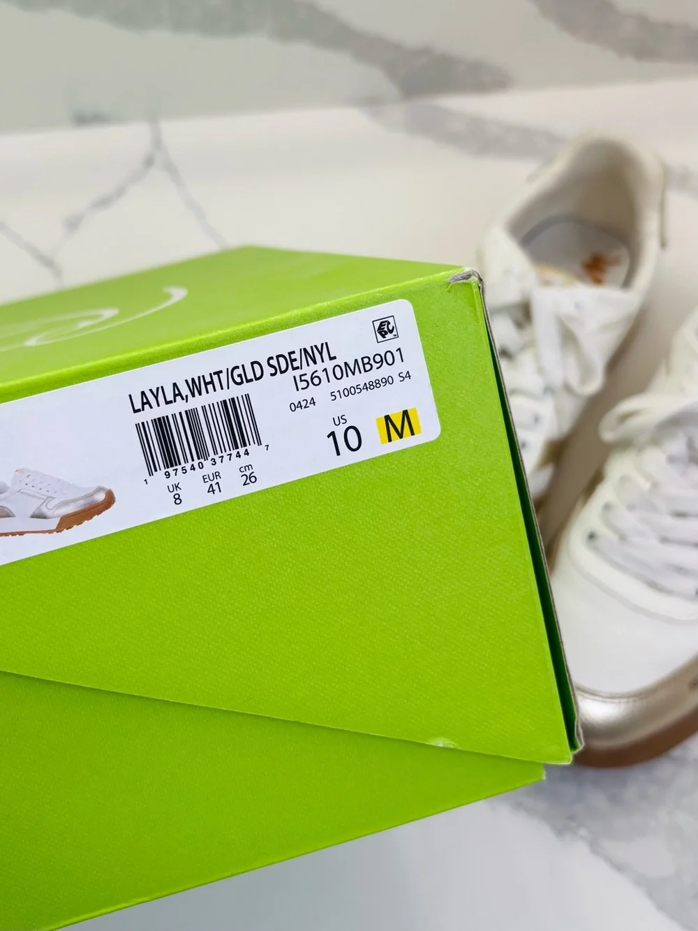 Sam Edelman Women’s 10M Layla White/Gold Fashion Platform Sneakers